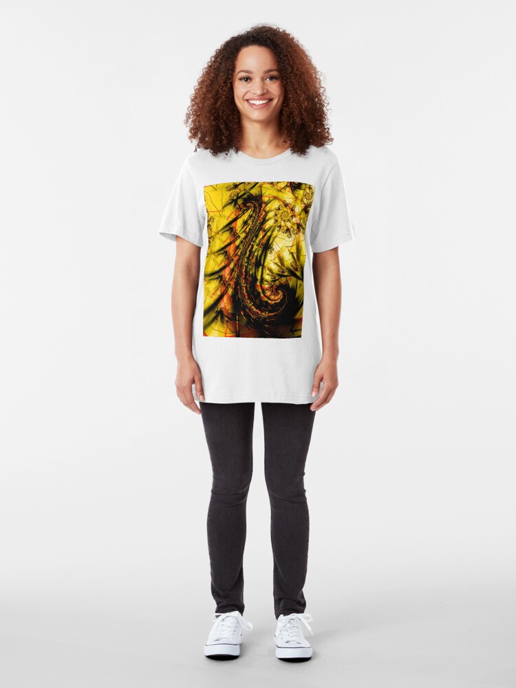 Alternate view of Yellow Symbol Art Design Slim Fit T-Shirt