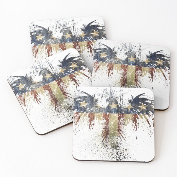 Item preview, American Flag USA Eagle Raven Splash Art Print Patriot Bird of Prey designed and sold by CanvasKnight.