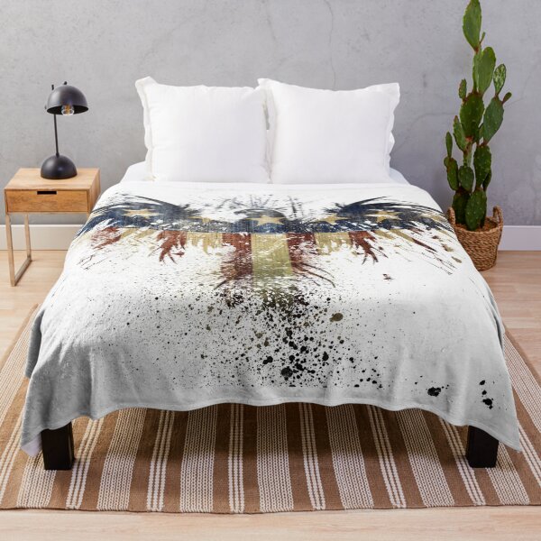 Item preview, American Flag USA Eagle Raven Splash Art Print Patriot Bird of Prey designed and sold by CanvasKnight.