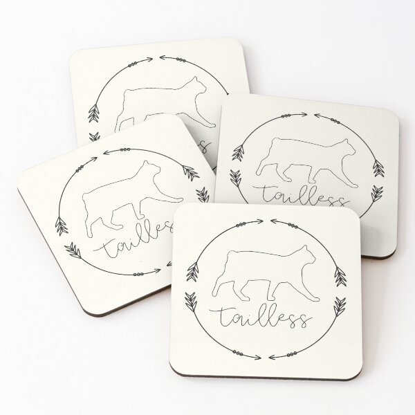 Item preview, Tailless No Tail Cat Fancy Outline - black designed and sold by MixedBagMerch.