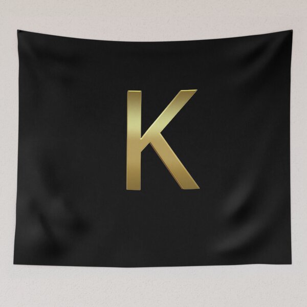 Artikelvorschau, Gold auf schwarzem Monogrammbuchstaben K | Goldalphabet entworfen und verkauft von SerendipityNow.