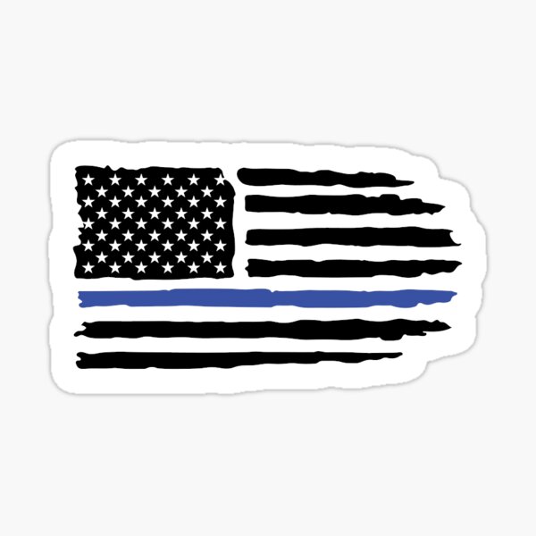 Hot Jersey Thin Blue Line Decals NJ Tattered American Flag Police Sticker Decal 