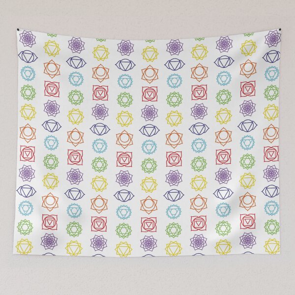 Item preview, Minimal Colorful Chakra Outline Symbols designed and sold by Happy Puppy Print On Demand.