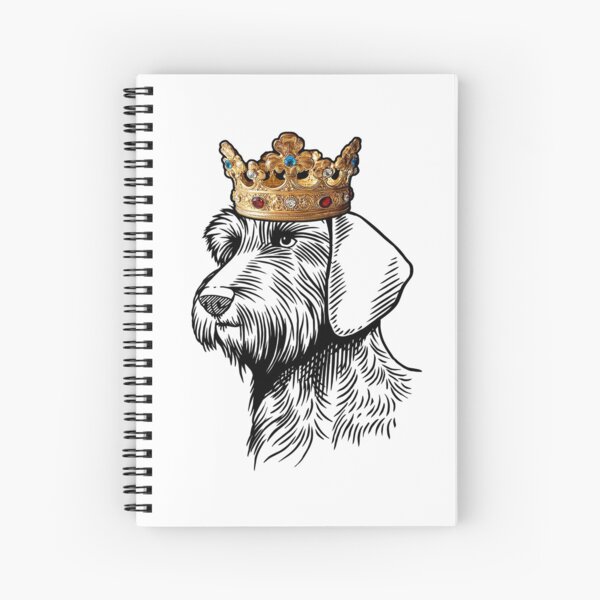 Wirehaired Dachshund Dog Wearing Crown Spiral Notebook