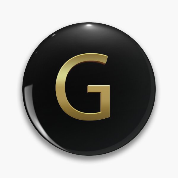Artikelvorschau, Gold auf schwarzem Monogramm-Buchstabe G | Goldalphabet entworfen und verkauft von SerendipityNow.