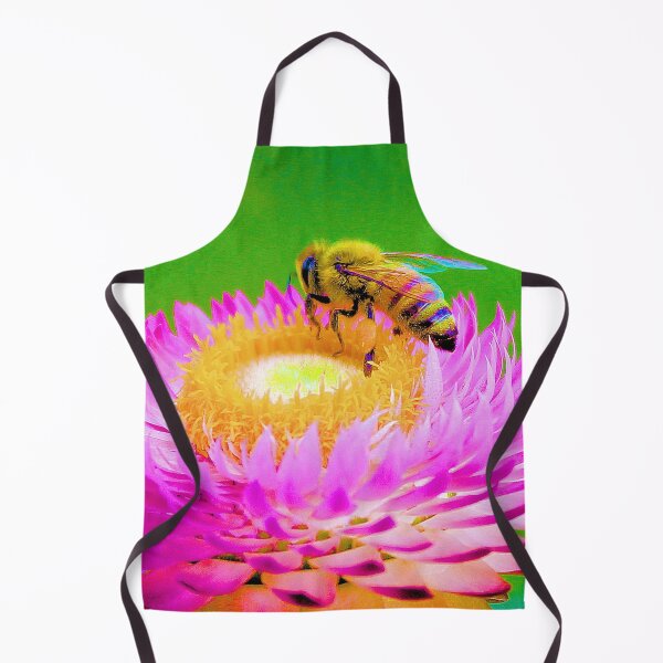 Item preview, Honey bee on pink everlasting daisy designed and sold by CazDPhotos.