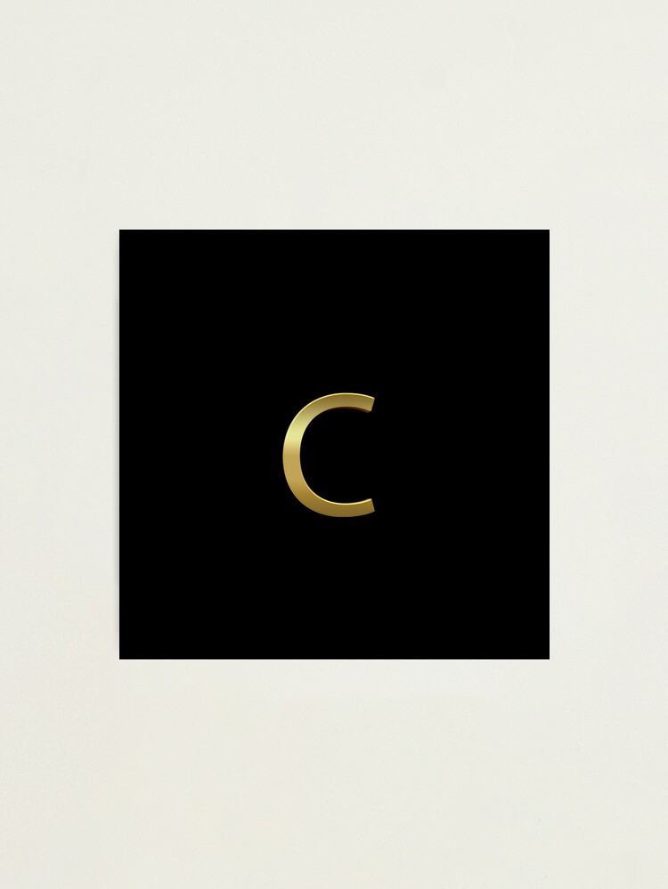 gold on black monogram letter c gold alphabet photographic print by serendipitynow redbubble