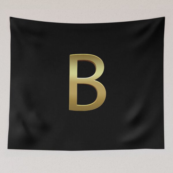 Artikelvorschau, Gold auf schwarzem Monogramm Buchstabe B | Goldalphabet entworfen und verkauft von SerendipityNow.