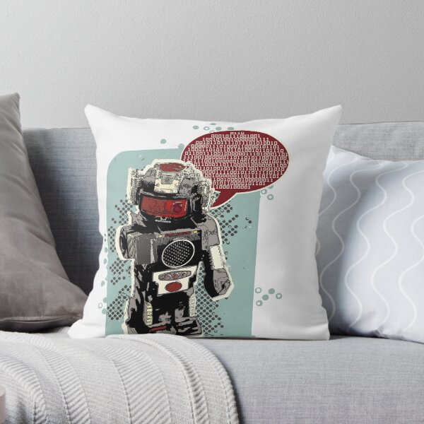 Robot Rex Throw Pillow