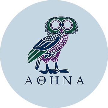 Artwork thumbnail, Athena's Owl Greek Goddess Design by OwlishArts