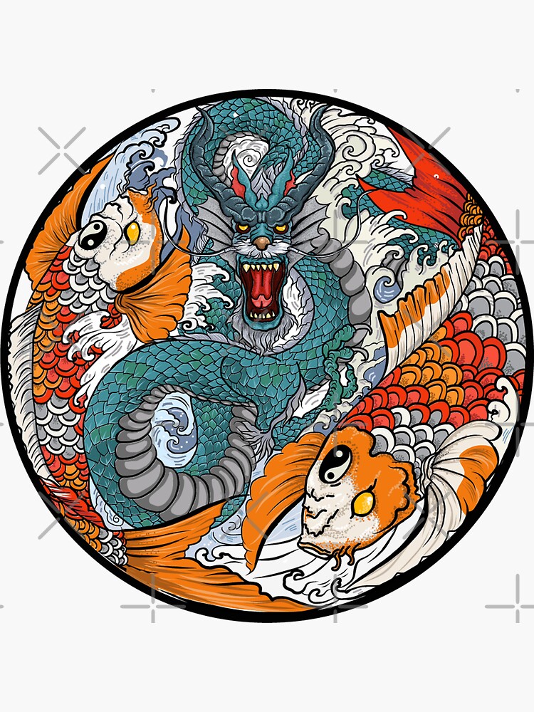 Thumbnail 3 of 3, Sticker, Dragon designed and sold by HanaDesign63245.