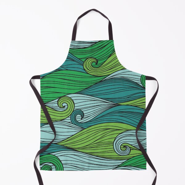Item preview, Abstract cartoon Green Ocean Waves designed and sold by Vector Scout Lab.
