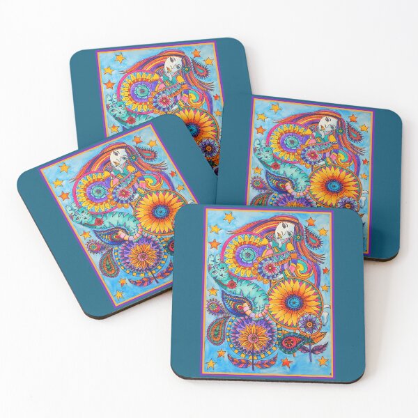 Item preview, Paisley Girl with Cat designed and sold by PaniaBrown.