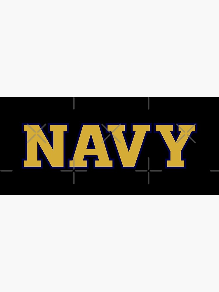 "NAVY -- Gold with Blue Outline" Poster by enigmaticone | Redbubble