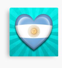 Argentinian Heart Flag Canvas Print