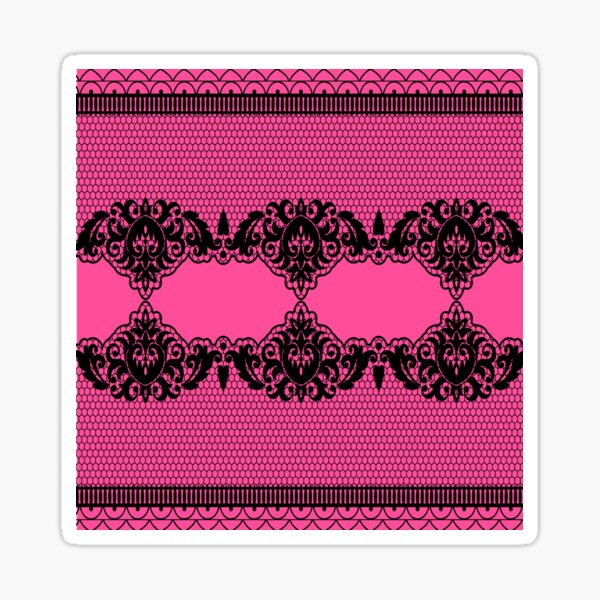 Pink Schwarz Spitze Mädchenhaft Sticker