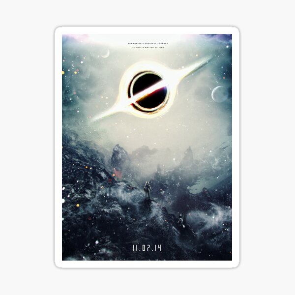 Black Hole Fictional Teaser Movie Poster Design Sticker