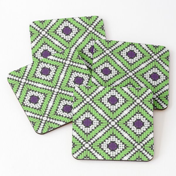 Item preview, Traditional Beads for Africa, African beadwork, Green diamonds designed and sold by ZenArt-Fern.