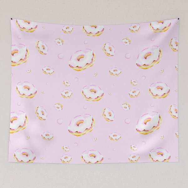 Item preview, Watercolor seamless pattern in pink colours with donuts designed and sold by Bellefotos.