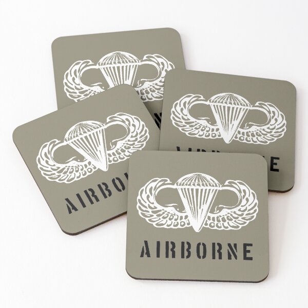 Item preview, US airborne parawings white over black designed and sold by wordwidesymbols.