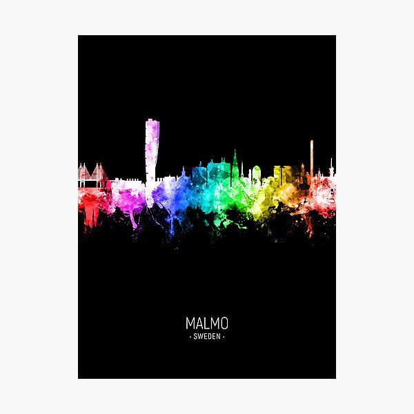 Item preview, Malmo Sweden Skyline designed and sold by ArtPrints.
