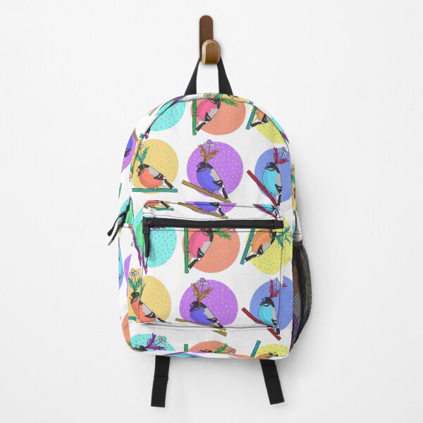 Item preview, Birds of a feather flock together illustration print with colorful pattern of woodland birds in silly daisy hats designed and sold by tostoini.