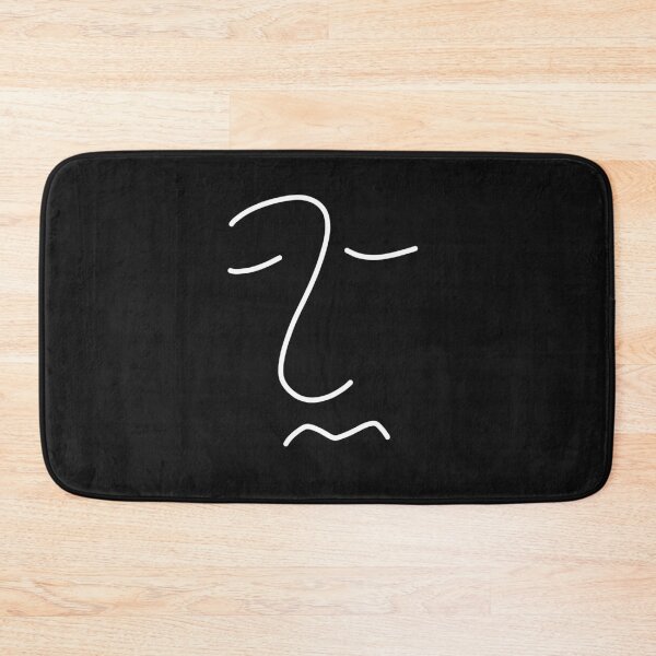 Item preview, Minimalist Sad Face Expression Emoticon Emoji Line Art Pattern Pocket designed and sold by maiemarielane.
