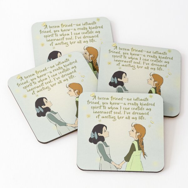 Item preview, Anne Shirley and Diane Kindred Spirits Art lm montgomery quote Book Lover gift Best friend poster designed and sold by GalleryArtField.