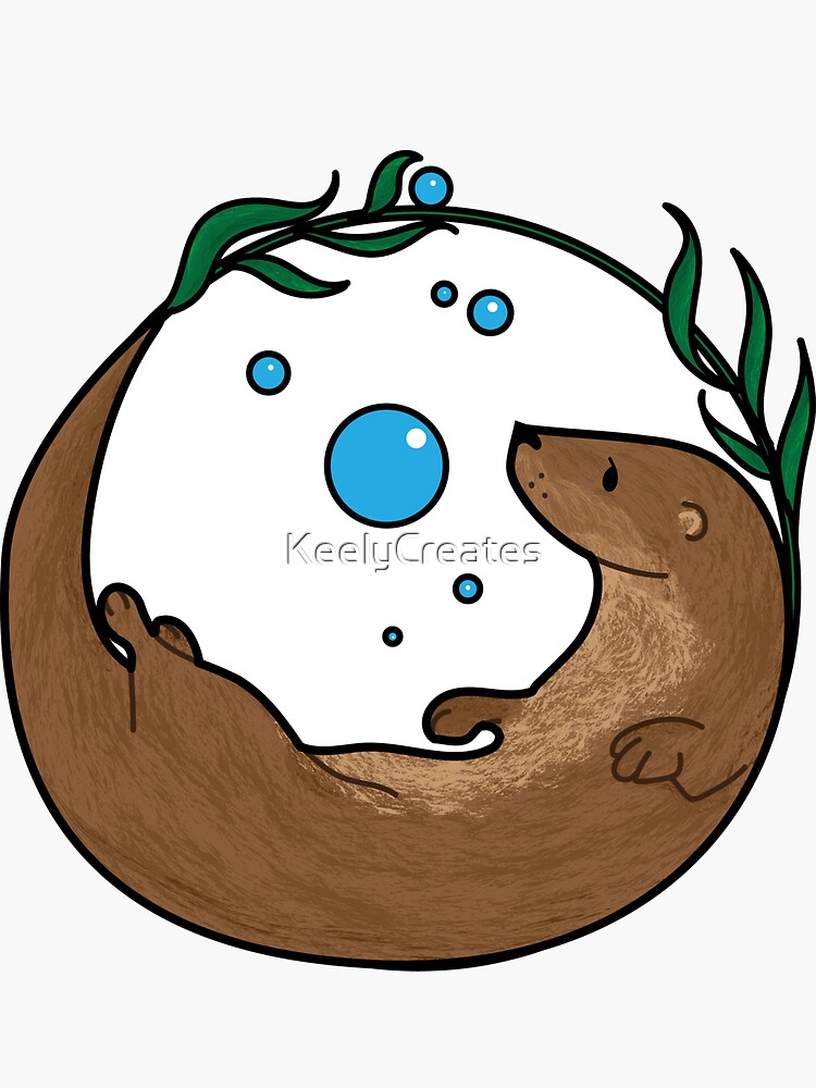 Thumbnail 3 von 3, Sticker, Otter Aufkleber designt und verkauft von KeelyCreates.