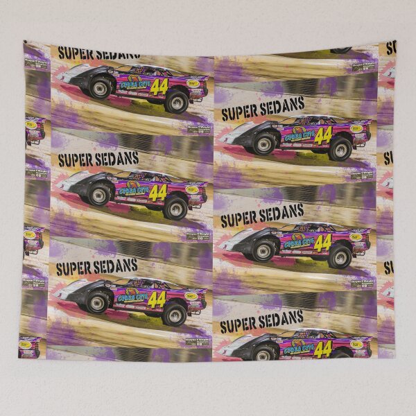 Item preview, Super Sedan hustle with purple, pink and yellow bursts of colour designed and sold by shaynetwright.