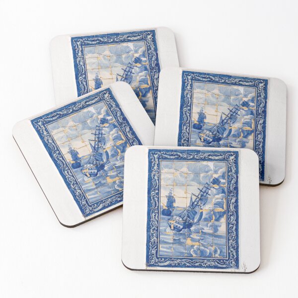 Item preview, Antique Portuguese Azulejo - Traditional Caravelas Sailing Ships designed and sold by Georgia Mizuleva.