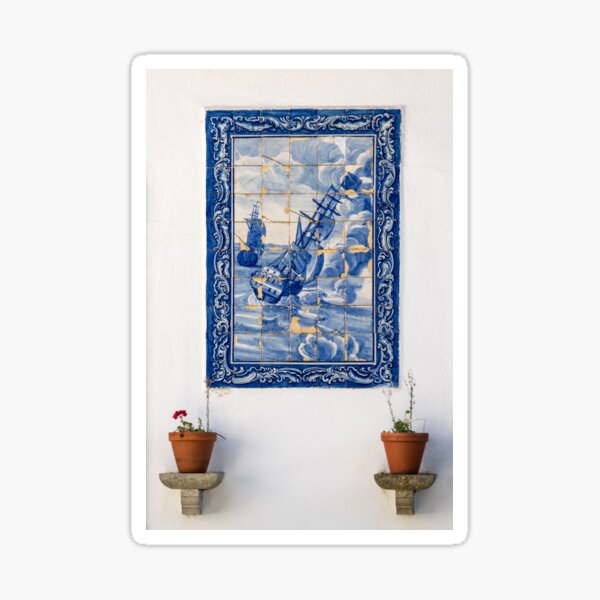 Item preview, Antique Portuguese Azulejo - Traditional Caravelas Sailing Ships designed and sold by Georgia Mizuleva.