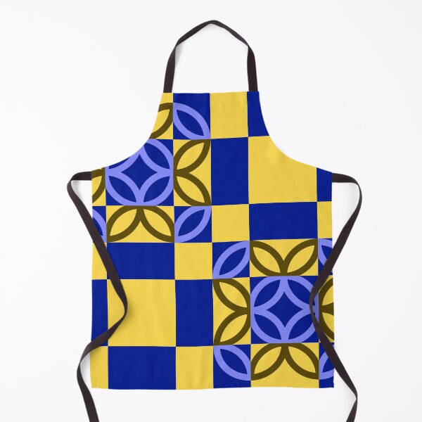 Item preview, Checkered Circles Yellow and Dark Blue Pattern designed and sold by Istvan Ocztos.
