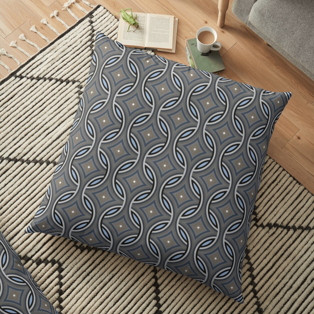Modern Grey Classic Pattern Design 418 Floor Pillow