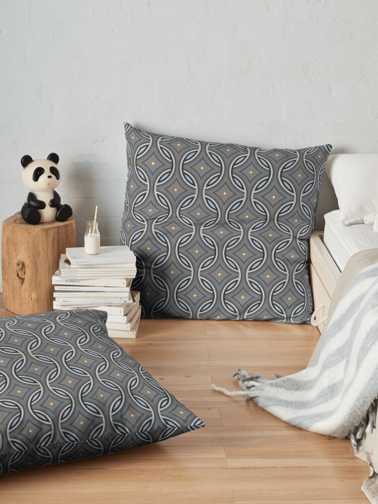 Alternate view of Modern Grey Classic Pattern Design 418 Floor Pillow