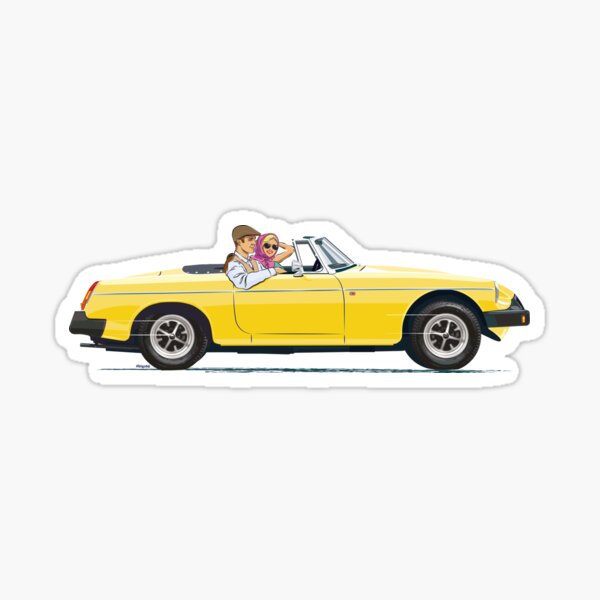 Inca Yellow MGB Roadster – the Classic British Sports Car (*RHD) Sticker