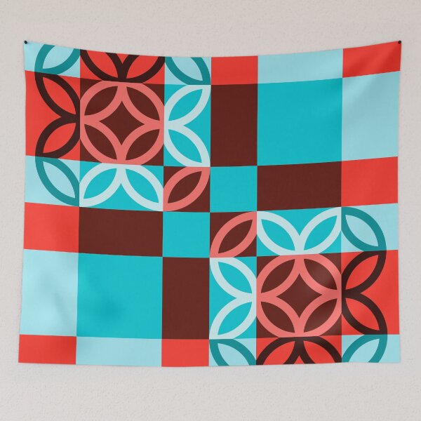 Item preview, Checkered Circles Red and Blue Pattern Vivid Version designed and sold by Istvan Ocztos.
