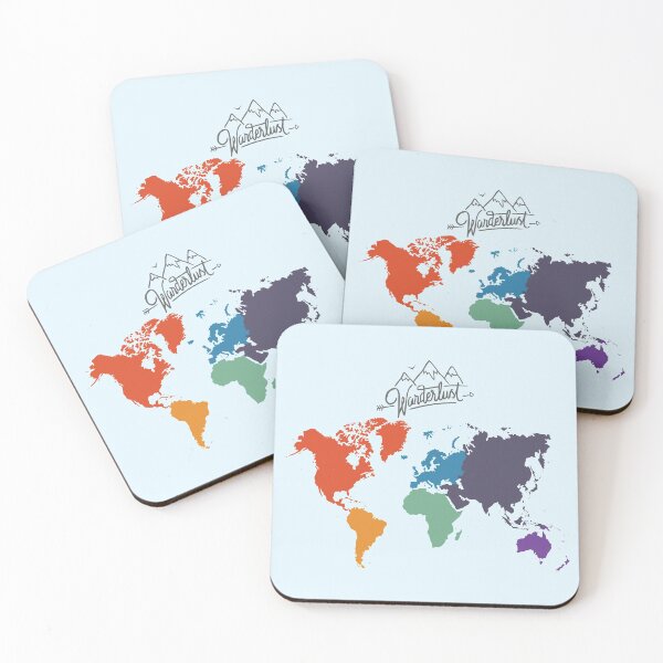 Item preview, Wanderlust Artistic World Map in Rainbow Colours designed and sold by LouiseFranksArt.