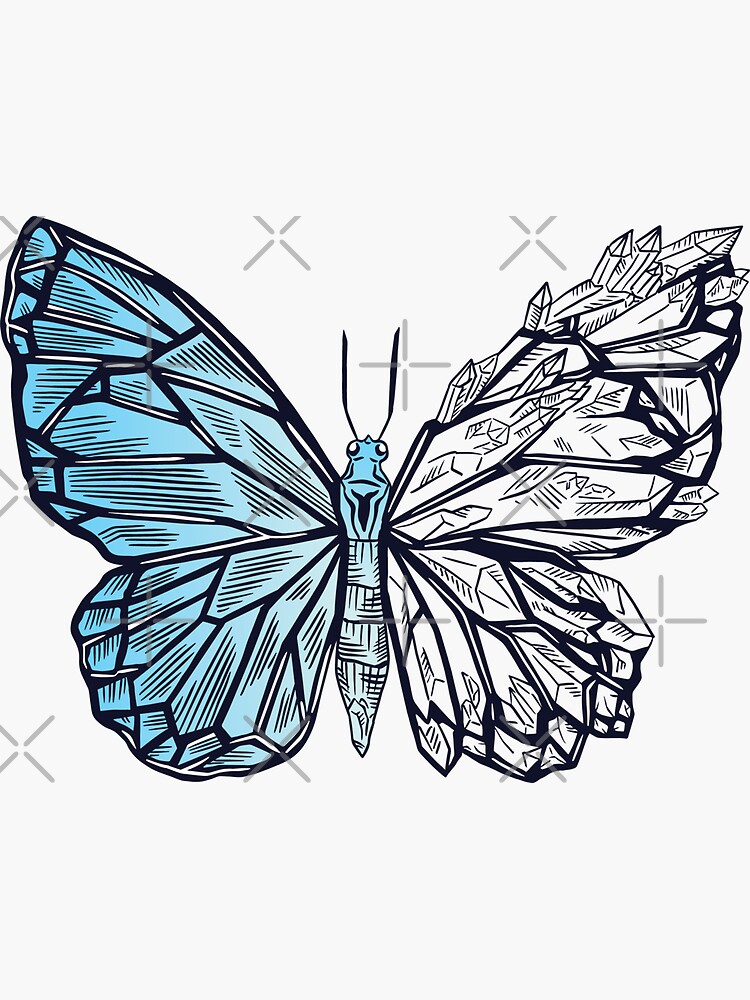 Crystal Butterfly Sticker For Sale By Ibruster Redbubble 8638