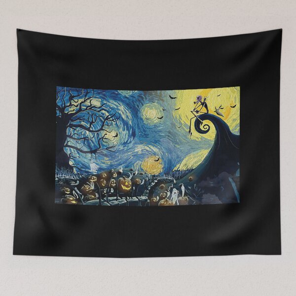 Item preview, Nightmare Christmas Skeleton Starry Night  designed and sold by scrambledpeg.