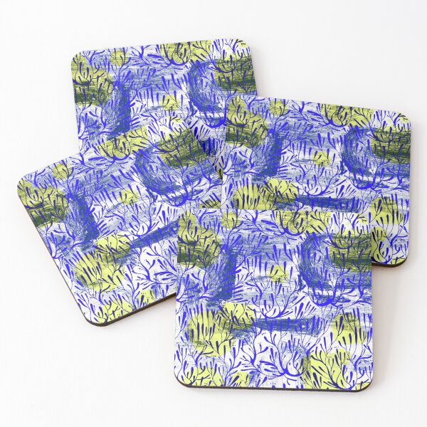Item preview, Vivid imprint of the paint blots concept in grunge style with coral seaweed in the ocean or tree branches.  designed and sold by FENIO.