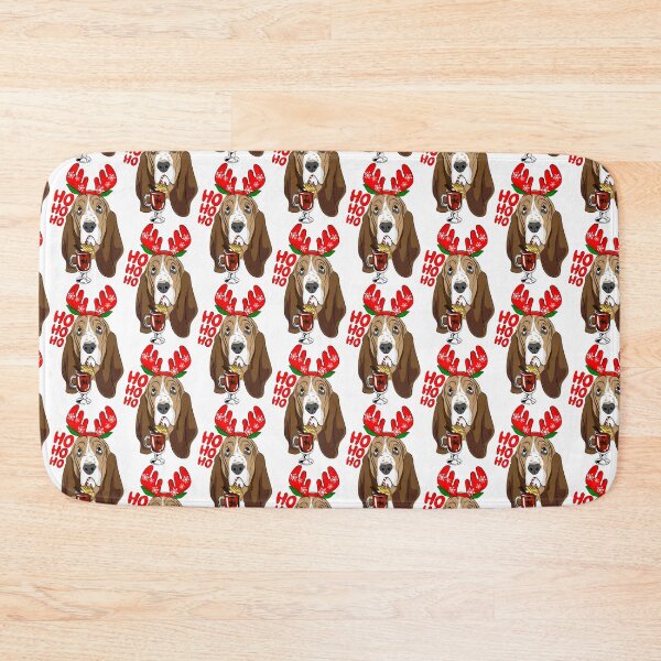Item preview, Christmas Basset Hound  designed and sold by OrnamentallyYou.
