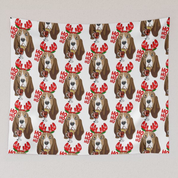 Item preview, Christmas Basset Hound  designed and sold by OrnamentallyYou.