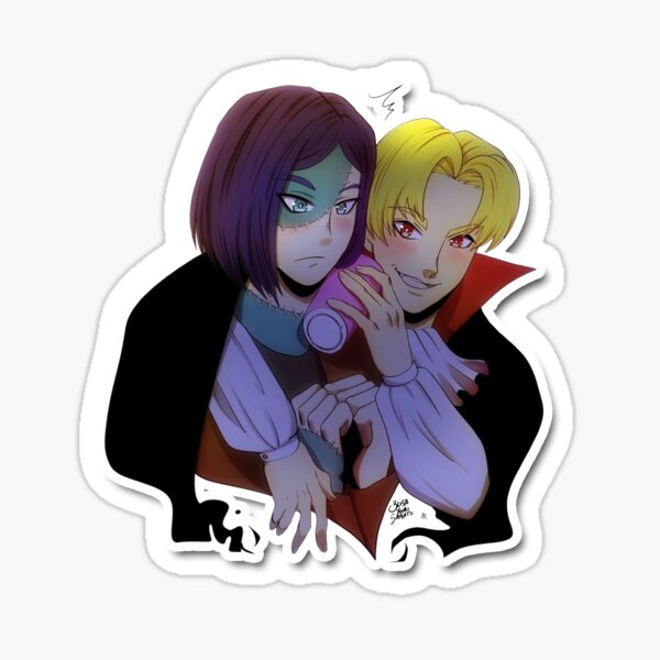 Vampire and Zombie (Faron and Damon Hallowen Version) Sticker