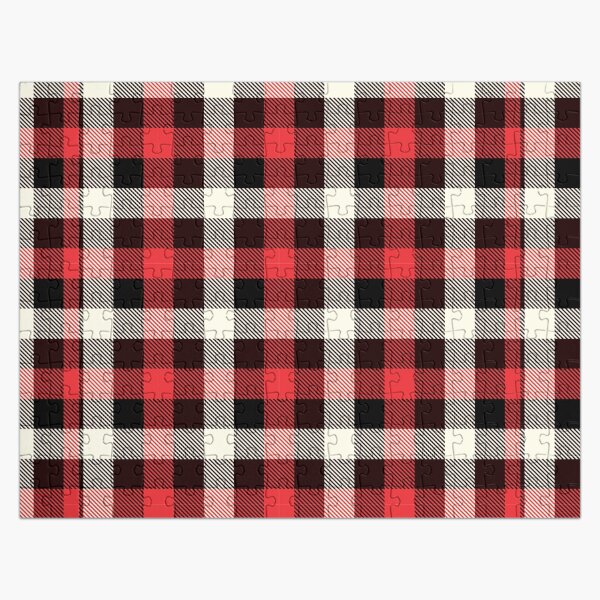 red and black flannel, buffalo plaid flannel fabric Jigsaw Puzzle