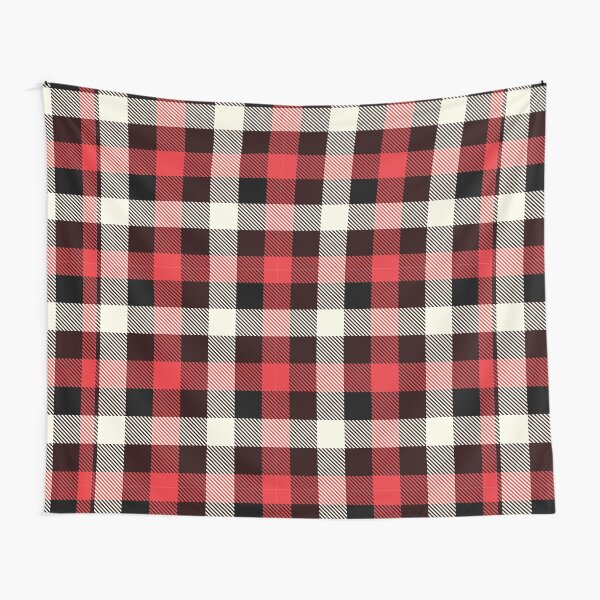 red and black flannel, buffalo plaid flannel fabric Tapestry