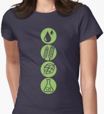 BEER: Water, Barley, Hops & Yeast Women's Fitted T-Shirt