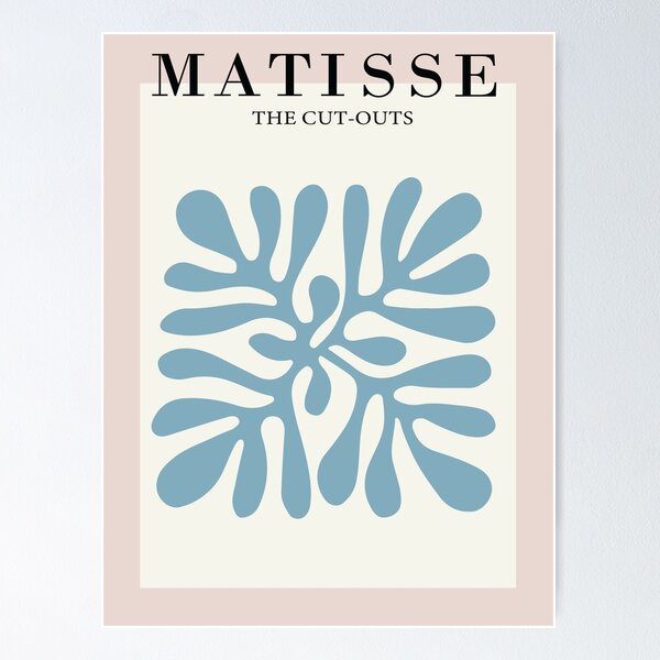 Item preview, Henri matisse cutouts blue pink abstract flower minimal chic art designed and sold by shreya ranjan.