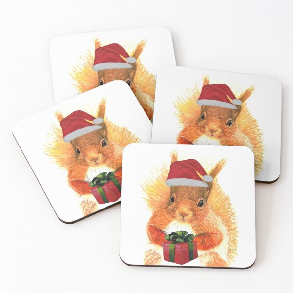 Item preview, RED SQUIRREL CHRISTMAS PRESENT - CHRISTMAS GIFT designed and sold by IslesArt.
