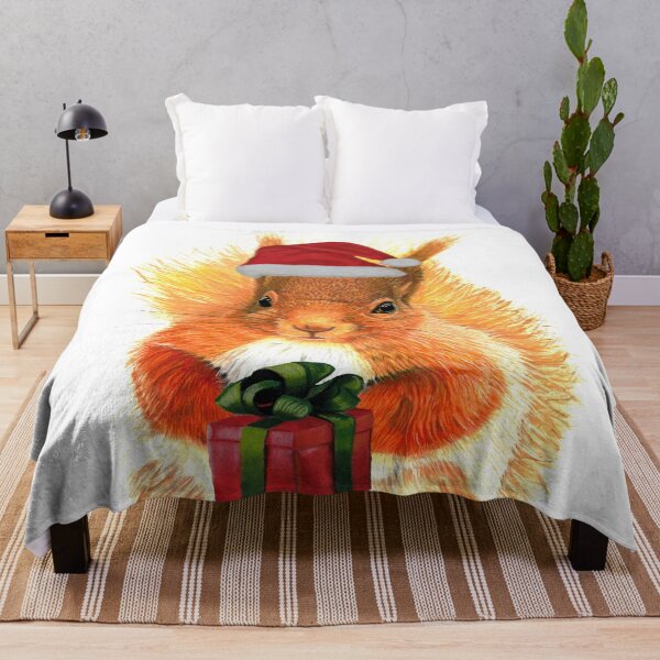 Item preview, RED SQUIRREL CHRISTMAS PRESENT - CHRISTMAS GIFT designed and sold by IslesArt.
